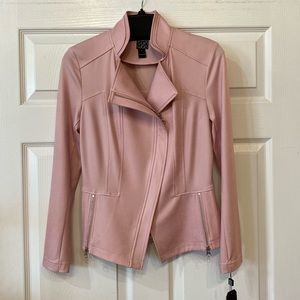 Clara Sun Woo liquid leather jacket in soft pink